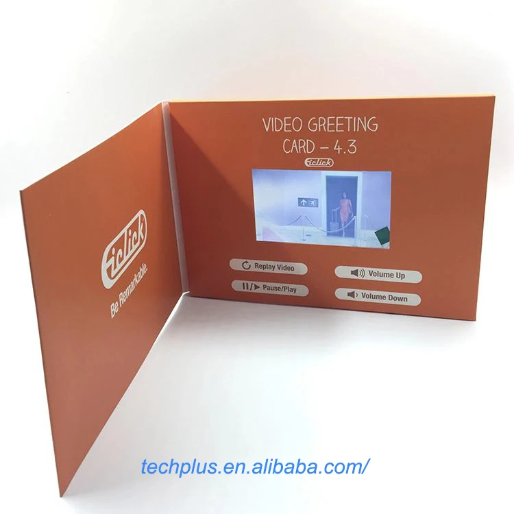 video greeting card lcd/led screen 5 inch wedding invitation