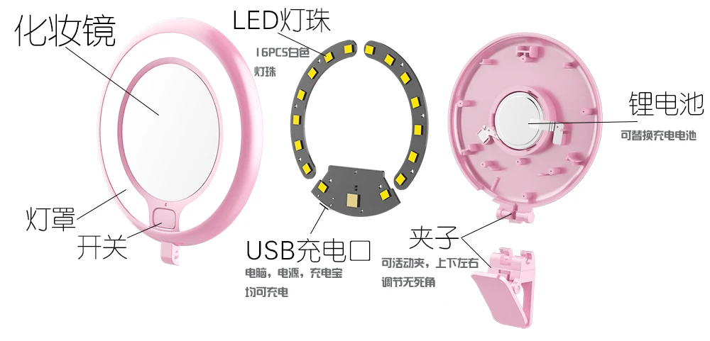 LED Selfie Ring Light for Supplementary Night Darkness Selfie Enhancing for 5 6s Plus Smartphone - ANKUX.COM