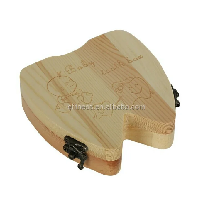 boys girls gifts wooden baby milk teeth tooth box