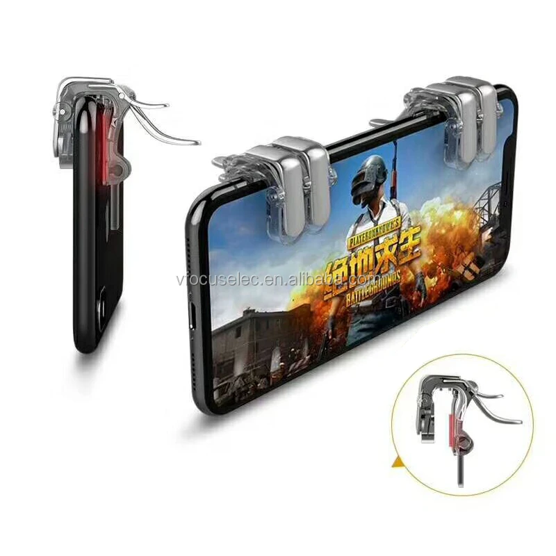 

Smartphone Mobile Gaming Trigger W8 Updated Version of W6 Handle Fire Button Aim Key Joystick L1R1 Shooter Controller PUBG