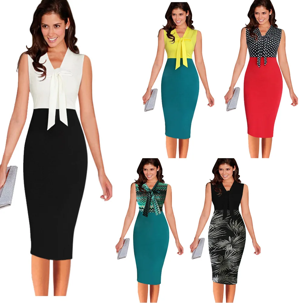 Ladies office Bodycon Dress Women Formal Party Business Bodycon Pencil Dress, As show
Ladies office Bodycon Dress Women Formal Party Business Bodycon Pencil Dress, As show