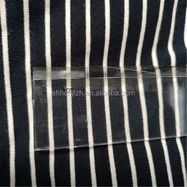 combed cotton feeder stripe jersey fabric