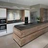Vemonhouzz Modern Lacquer Wood Veneer Glass Customized Kitchen Furniture Design With Big Island