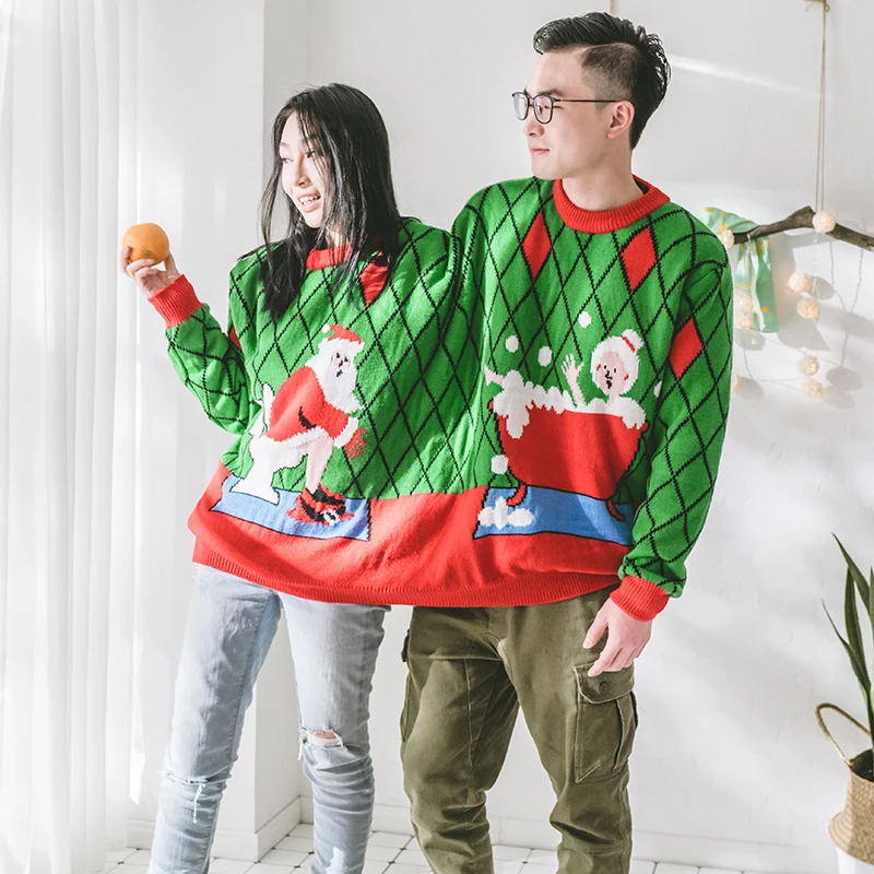 NSB New design Christmas style Couple Good Friends custom knit Double People Conjoined sweater, Blue, green,red
NSB New design Christmas style Couple Good Friends custom knit Double People Conjoined sweater, Blue, green,red