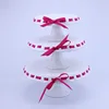 Wedding Party Decoration White Ceramic Cake Stand with Ribbon
