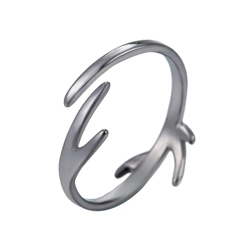 Black Antler Ring,deer antler ring,antler jewelry,christmas gift, Deer Animal Horn Boho ring
