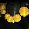 10 LED Solar Powered Warm White Chinese Hanging Lantern String Lights Outdoor Garden Yard Lamp Light For Christmas Xmas Decor