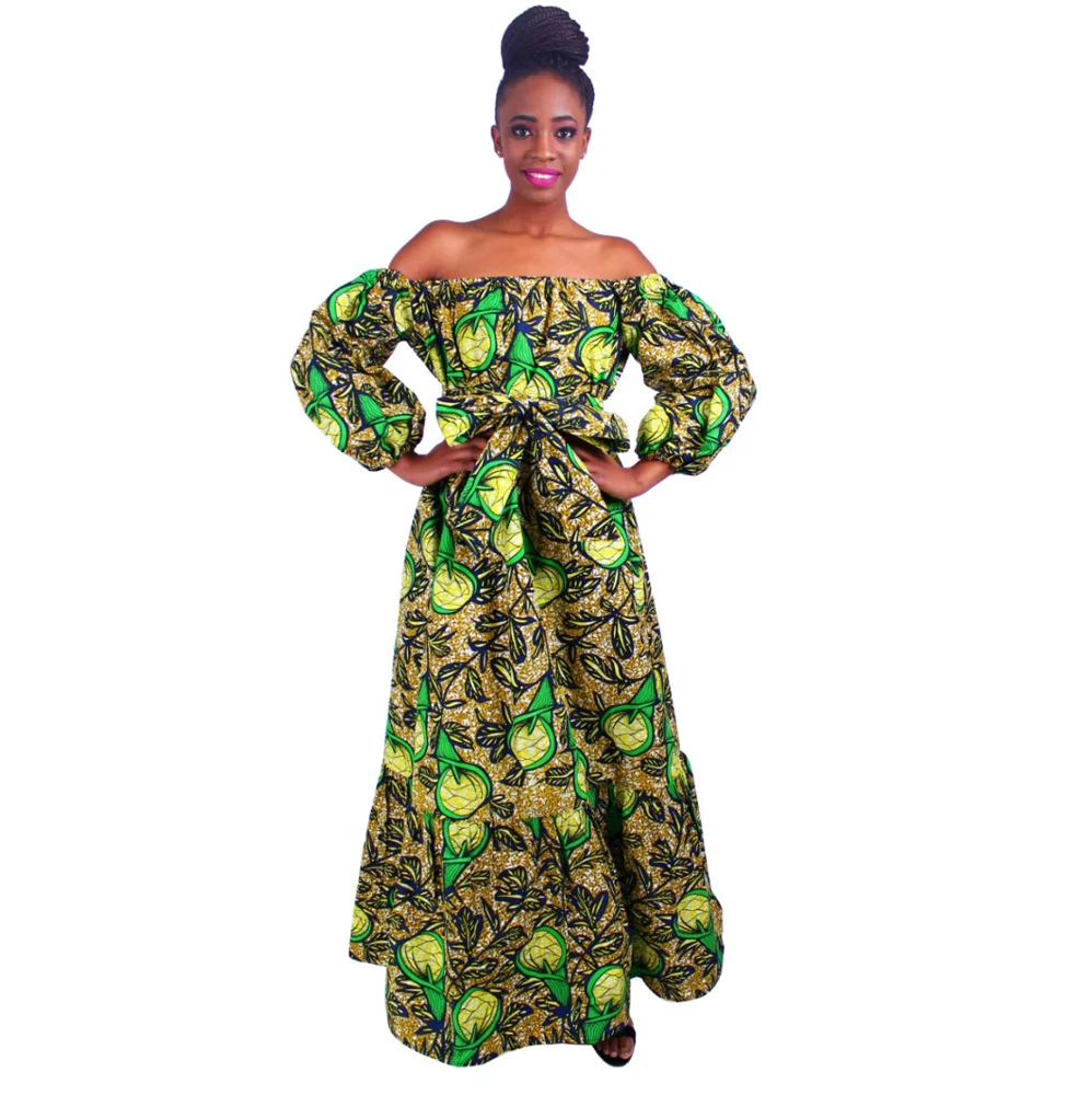 فساتين وتنورات تقليدية إفريقية على الموضة من القطن لعام 100% لملابس نسائية