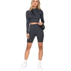 Ptsports 2019 summer newest style sport wear woman fitness clothing two piece crop top and short set