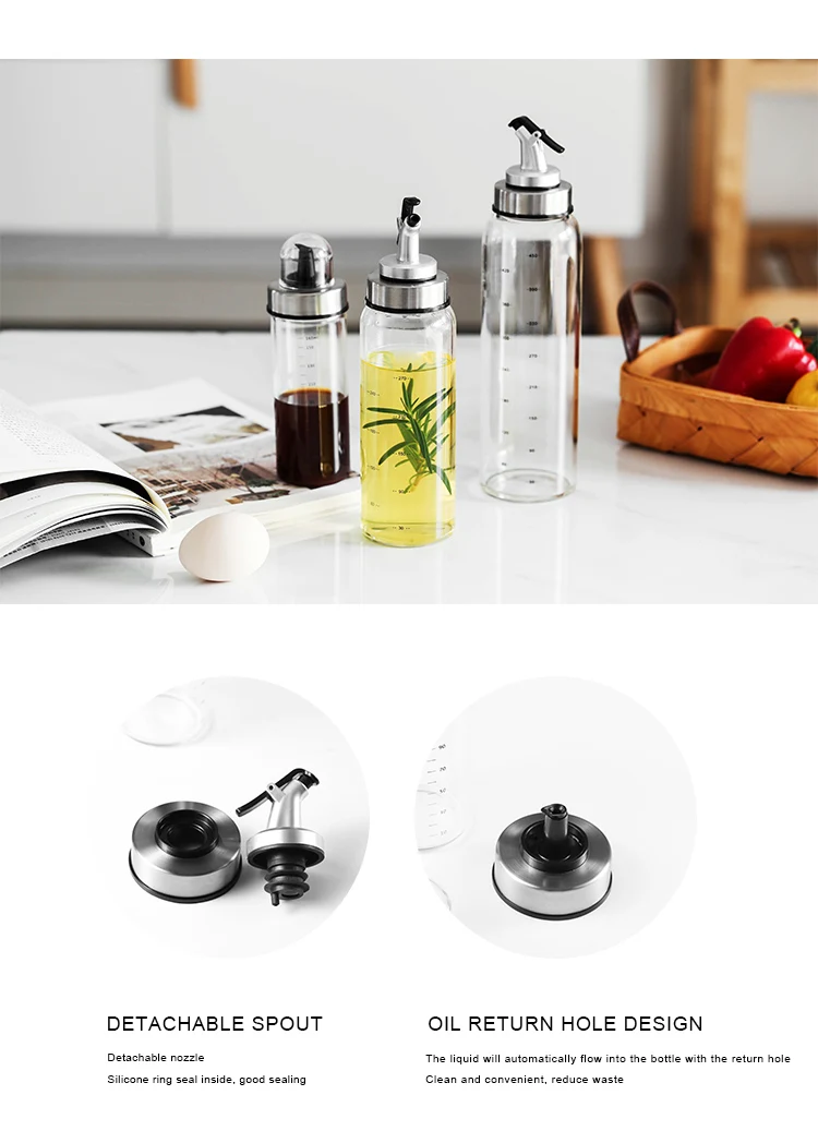 Empty Glass Kitchen Cooking Oil And Vinegar Spice Dispenser Bottle For Sale 1773