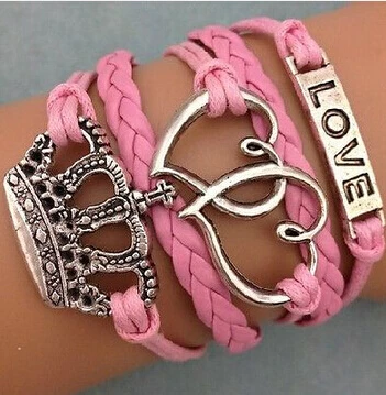 2017 European Hot-sales women leather wrap bangle wholesale girls multilayer woven cord love bracelet, Colors
2017 European Hot-sales women leather wrap bangle wholesale girls multilayer woven cord love bracelet, Colors