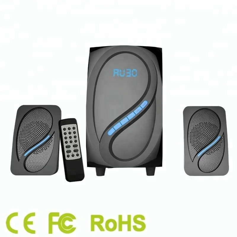 2.1 multimedia 3d stereo sound speaker system with mic input USB/SD/MIC/DVD/PC/MP3/MP4/mobile phone output - ANKUX.COM