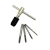 5pcs/set Machine Screw Plug Tap Adjustable T-shaped Tap Wrench Twist Drill Bits Tap Wrench Hand Tool Set P20