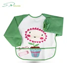 Hot Sales Eco-Friendly Full Color Printing Customized Reusable Waterproof Long Sleeves Baby Bibs