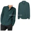 wholesale Gingham check shirts Button fastening men's fashion shirts casual long sleeved slim fit shirts