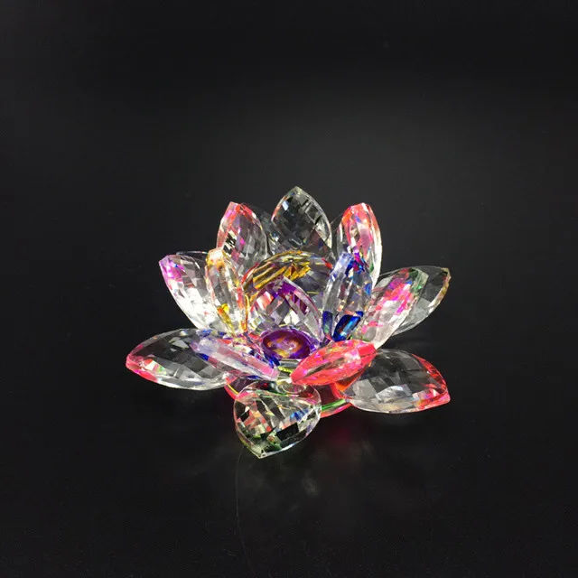 colorful crystal lotus flower crafts home decoration for gifts