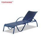 TOPHINE Outdoor Furniture Aluminium Frame Beach Sun Rattan Lounge Chair