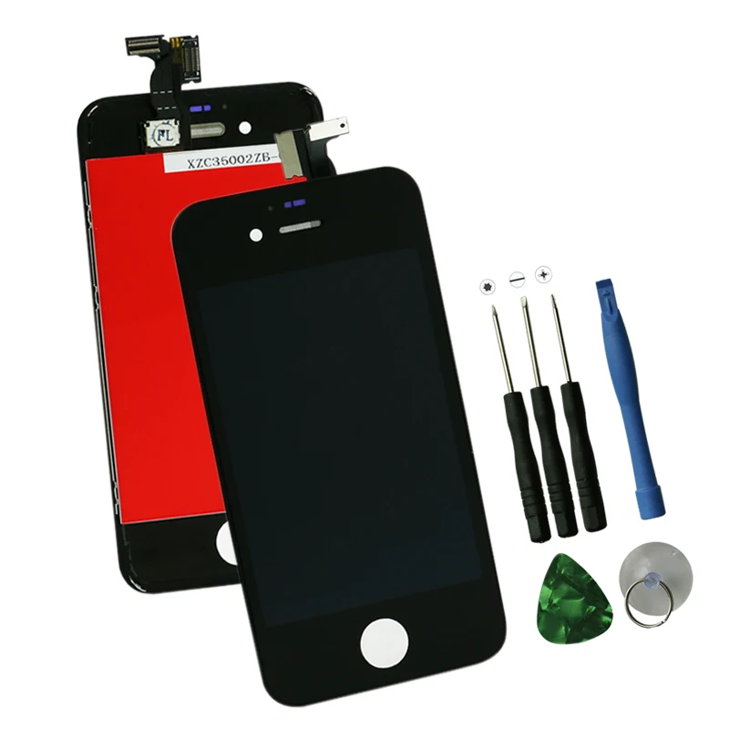 For Iphone 4S LCD Screen Display with Touchscreen Digitizer Assembly for Repair Replacement + Tools Black