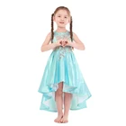 Hot-selling baby girl dress blue stain flower prints short sleeve party dress