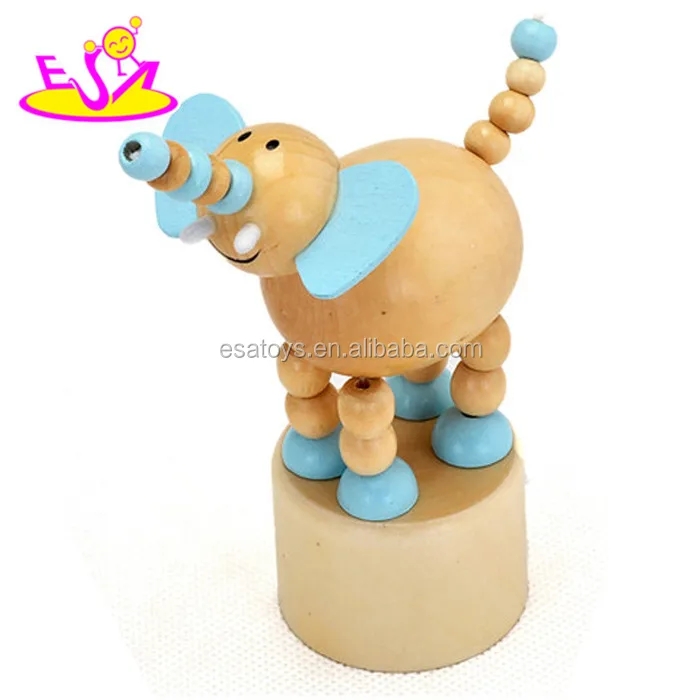 wholesale cheap educational wood animal spring toys for kids W06D082