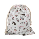 Personalized Colorful canvas cotton drawstring bag with double string