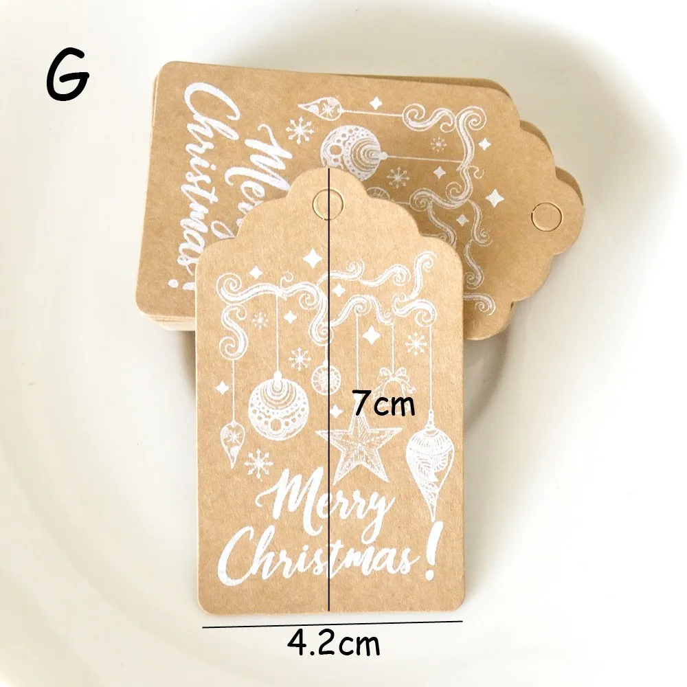 design kraft hang christmas gift paper tag with jute string