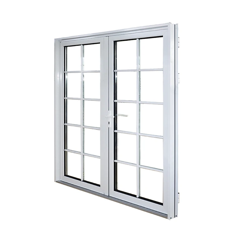 Aluminium french doors comply with Australian double tempered Glass and decoration internal bars Entry Doors