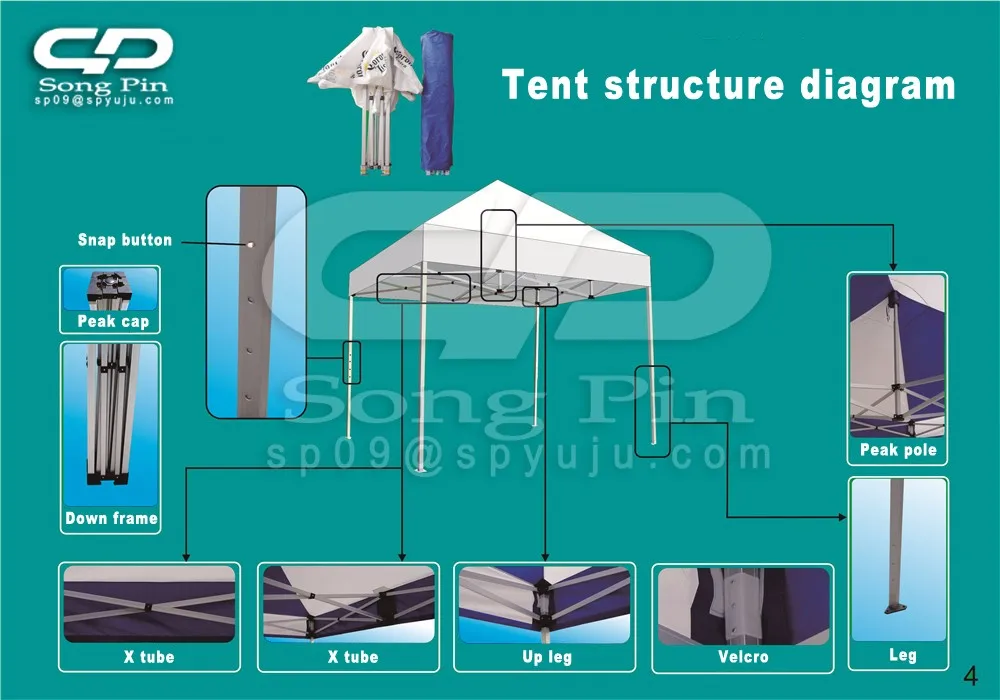 プロモーション2 × 2,3 × 3,4 × 8安い折りたたみテント屋外用仕入れ・メーカー・工場
