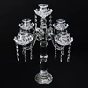 5 Arms Crystal Candle Holders Candelabras Wedding Table Centerpieces Stand