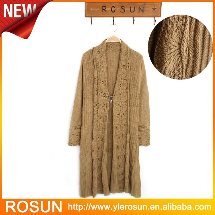 sweater maxi kardigan panjang lutut panjang gaya retro sweater maxi kardigan panjang lutut panjang gaya retro
