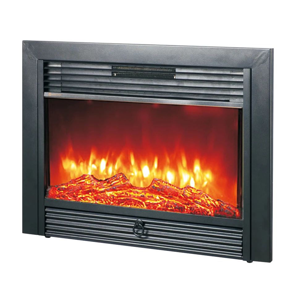 Insert type leg real log flame electric fireplace heater stove