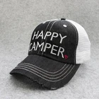 wholesale fashion custom denim distressed embroidery baseball hats trucker caps