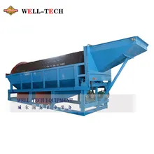 High capacity rotating drum trommel screen for compost