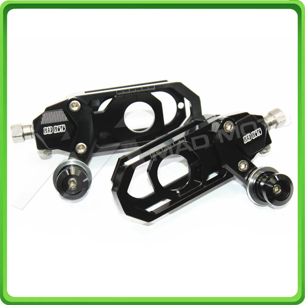 Motorcycle Chain Tensioner Adjuster with bobbins kit for Yamaha R6 YZF-R6 2011 2012 2013 2014 2015 2016 Black (6)
