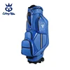 Wholesale PU Waterproof Ultra-large Capacity Full Length Dividers Hard Cover Golf Club Bag with Wheels