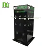 4 sides POP cardboard hooks display can rotating or not , POS cardboard counter display stand with custom dimension and logo