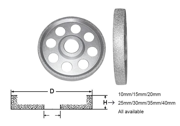 Multi-purpose Buffing Wheel Vacuum Brazed Diamond 8 Holes Flat Cup Wheel Grinding Wheel for Cast Iron