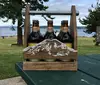 Wooden six pack bottle caddy, beer holder, man cave