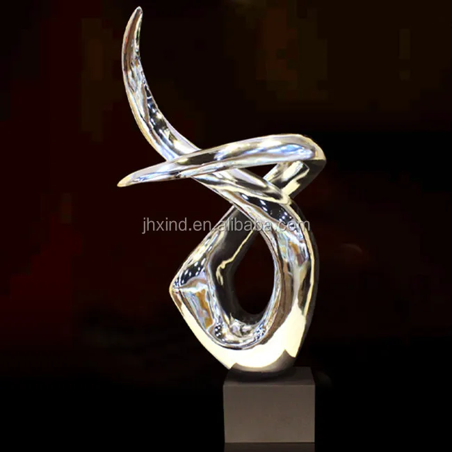 custom-made interior home decor modern abstract sculpture chrome