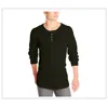 Cotton&Spandex Men's Custom Long Sleeve Quality Henley Shirt