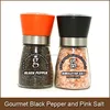 Gourmet Black Peppercorn and Himalayan Pink Salt Gift Set in Adjustable Recyclable Refillable Grinder