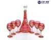 Handmade Red Arabic Glass Water Jar with Lid Crystal Goblet Wine Jug Bottle Cups Wholesale 7 pcs Crystal Water Set