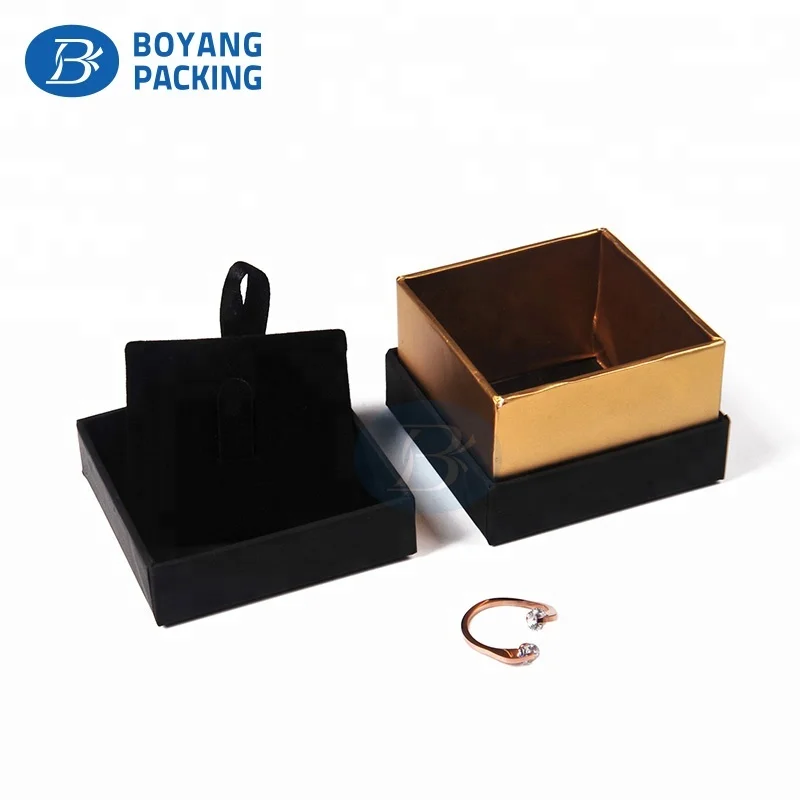 most popular luxury black paper jewelry boxes engagement ring