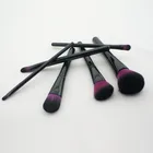 6 pcs synthetic hair black handle makeup brush set