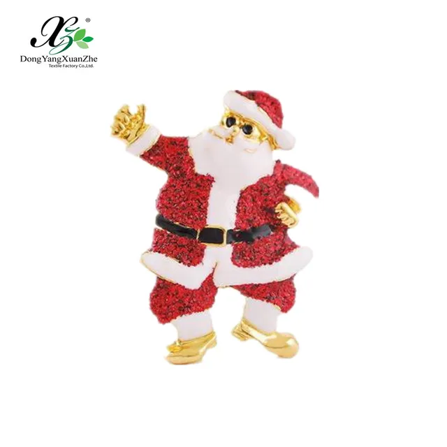 2018 fashion santa claus tree shape christmas cheap brooch