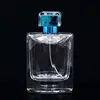 Clear Glass Spray Perfume empty Bottle with blue atomizer