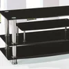 Clear/Black Glass TV Stand with table Management