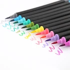 Beifa Brand RY2412 Bright Colors Dual Tip Brush Marker Pens With Fineliner Tip