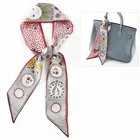 FASHION printed polyester colorful multi function lady and women's handbag tote bag shoulder bag ribbon purse scarf