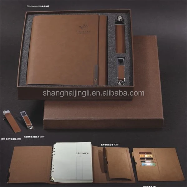 luxury gift notebook set /pu leather notebook handcover notebook
